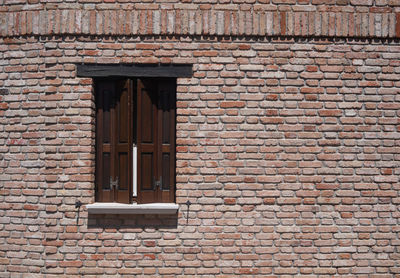 Closed door of building