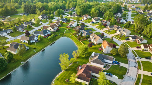 High angle view of townscape