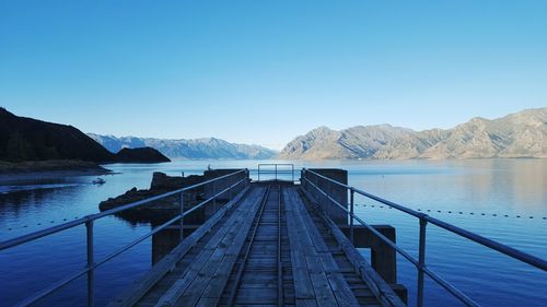 Scenic view of lake and mountains