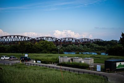 Bridge over river against sky