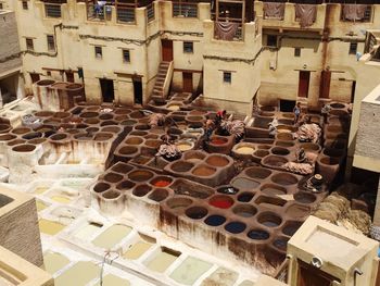 High angle view of market for sale