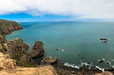 High angle view of sea against sky