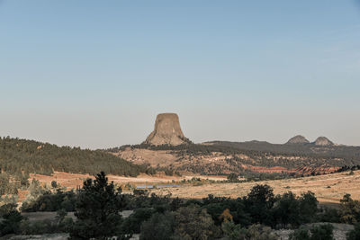 Scenic view of landscape against clear sky