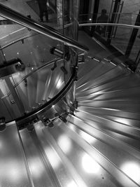 Low angle view of illuminated escalator