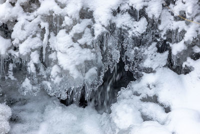 Snow covered land and rocks