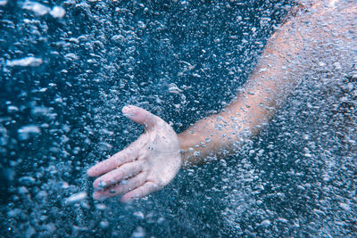 Close-up of person swimming 