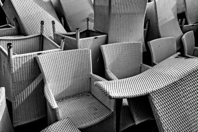 Full frame shot of empty chairs