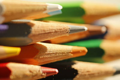 Close-up of colored pencils