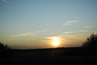 Silhouette trees against sky during sunset