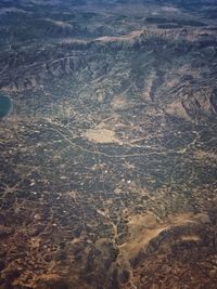 High angle view of land