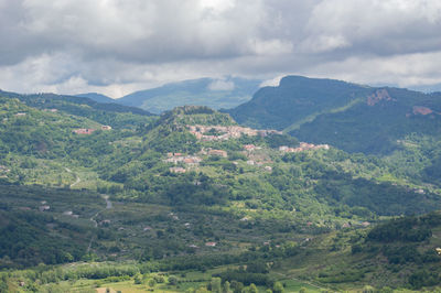 Panoramic view of the village of aiello calabro