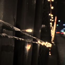 Close-up of illuminated lamp