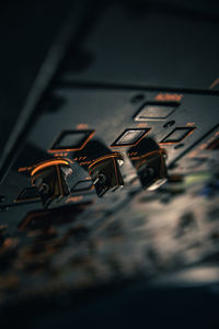 Interior of airplane cockpit