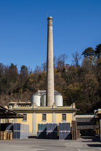 Built structure against clear blue sky