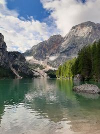 Sky is reflected as the lake was a mirror