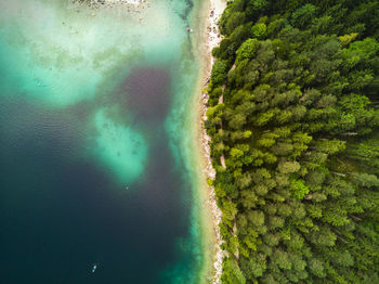 High angle view of sea shore