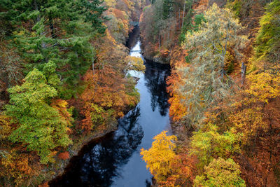Autumn colours at the wooded river garry gorge at killiecrankie near pitlochry scotland
