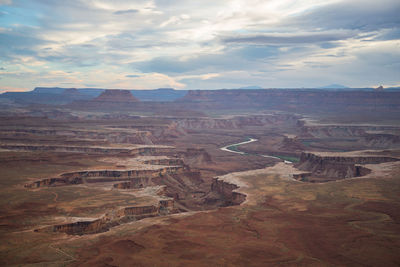 Aerial view of dramatic landscape