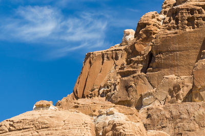 Low angle view of rock formations