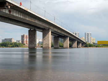 Bridge over river against sky