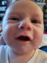 Close-up portrait of cute baby girl