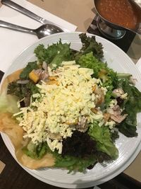 High angle view of vegetables in bowl