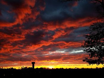 Scenic view of dramatic sky during sunset