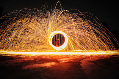 Wire wool at night