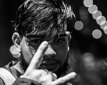 Close-up of man looking away