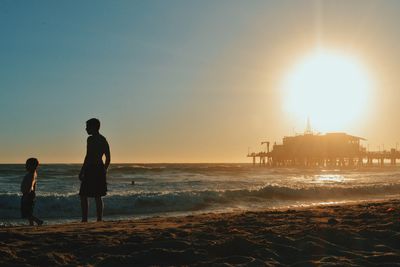 Scenic view of sea at sunset