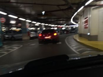 Traffic on road at night