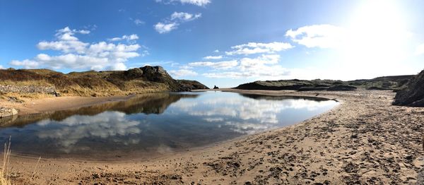 Panoramic view of lake against sky