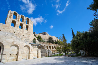 View of historical building against blue sky