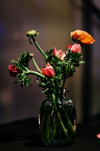 Close-up of flower vase on table