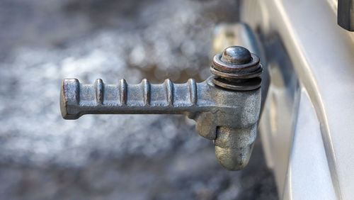 High angle view of rusty chain