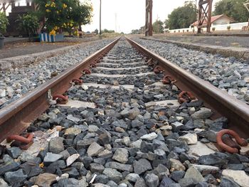 Surface level of railroad track