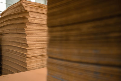 Close-up of stack of books