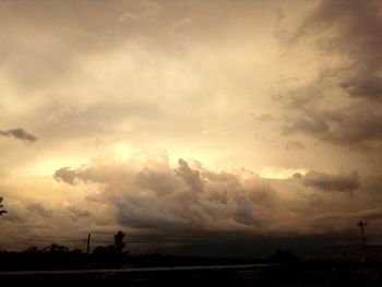 Low angle view of dramatic sky during sunset