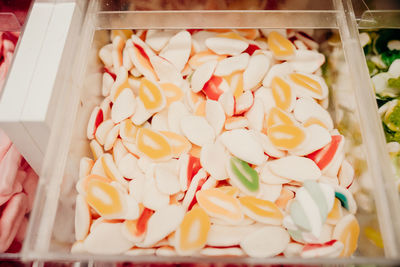 High angle view of food in container
