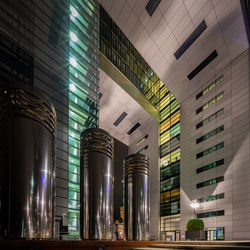 Low angle view of illuminated building at night, krankenhäuser köln