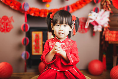 Portrait of girl wearing traditional clothing