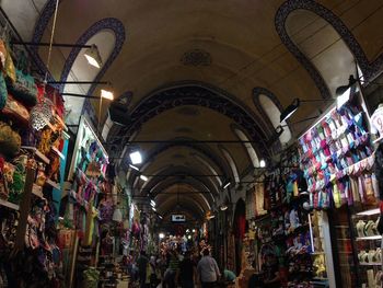 Low angle view of illuminated ceiling