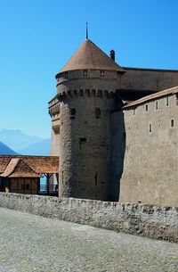 View of historical building against blue sky