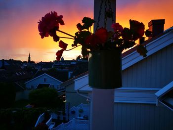 Cityscape against sky during sunset