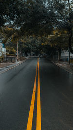 Empty road in city