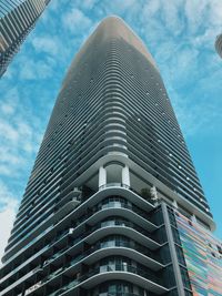 Low angle view of modern building against sky