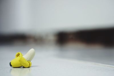 Close-up of toy banana on floor