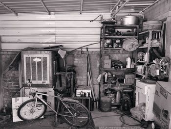 Old shopping cart in store