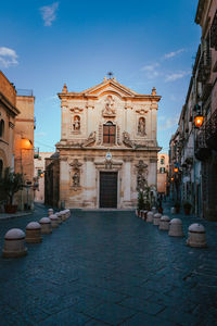 San cataldo cathedral in the old town of taranto at sunrise, vertical