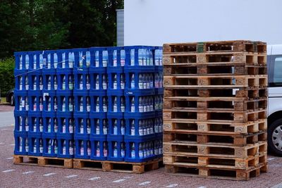 Stack of a crate in a row